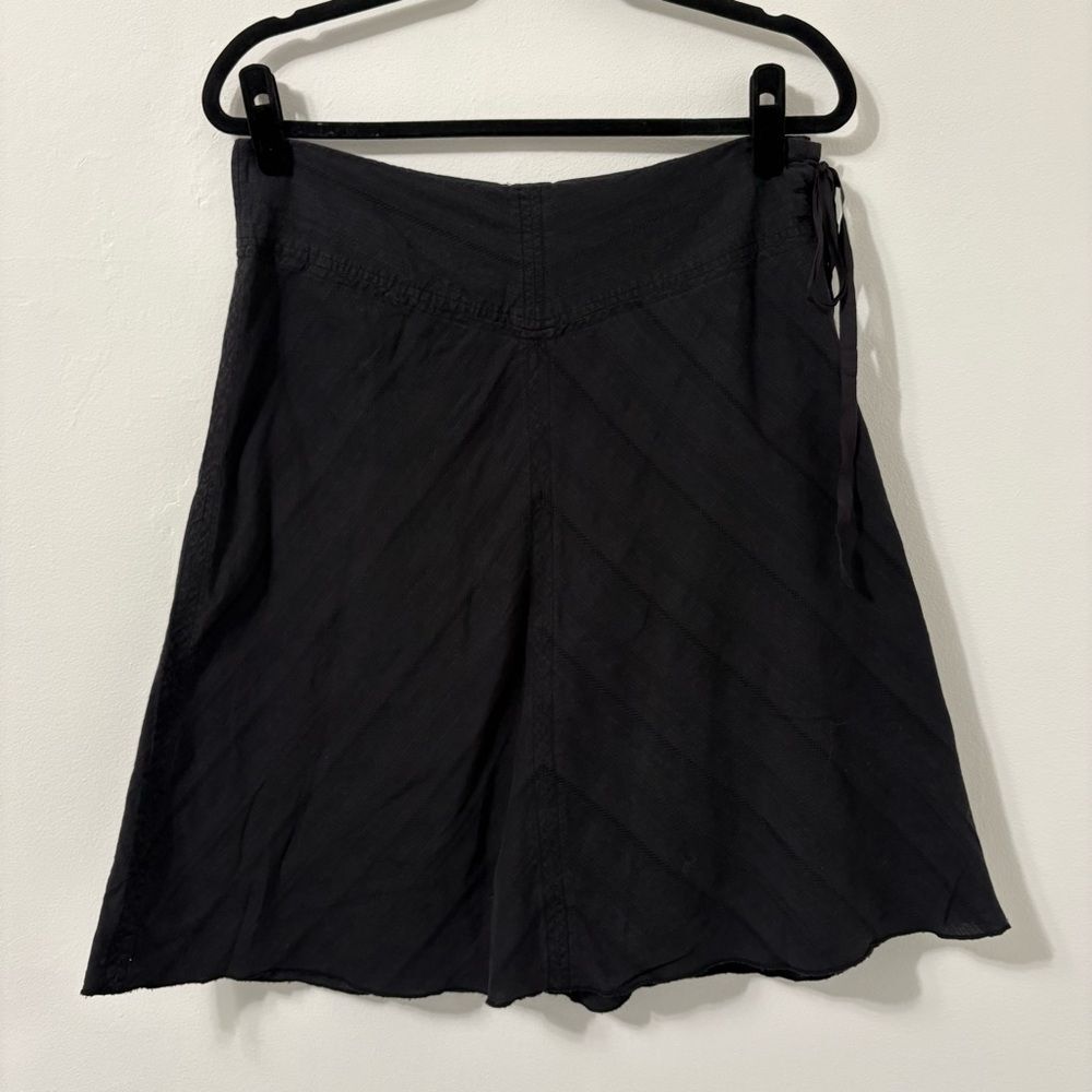 ROXY Black 100% Cotton Side Tie Skirt Sz 7